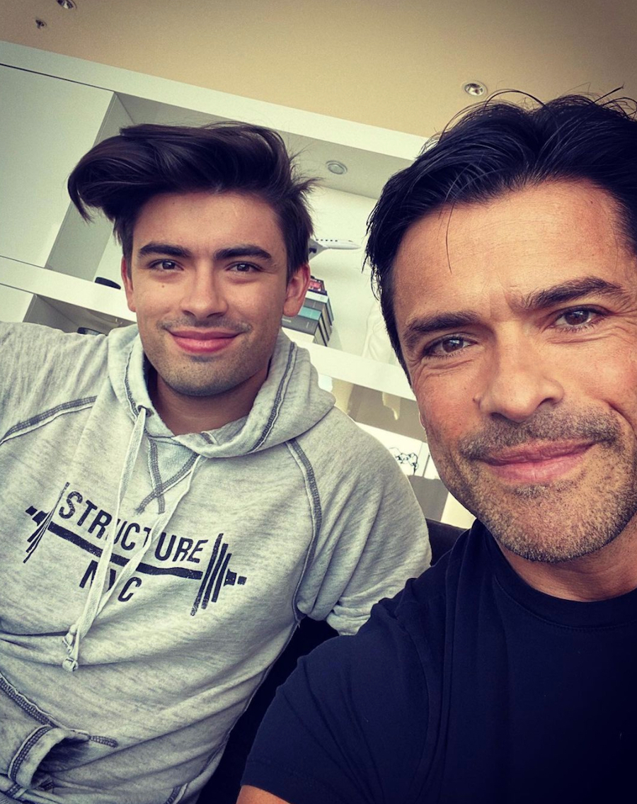 Michael and Mark Consuelos in a selfie on Kelly Ripa's Instagram