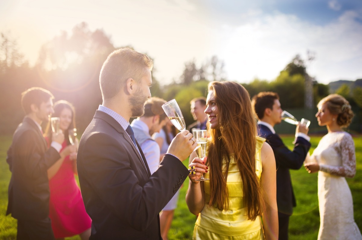 group of wedding guests