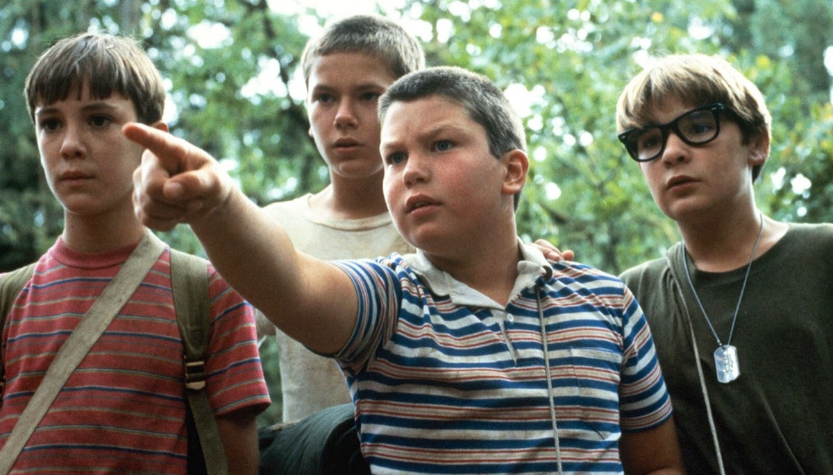 Wil Wheaton, River Phoenix, Jerry O'Connell, and Corey Feldman in Stand by Me