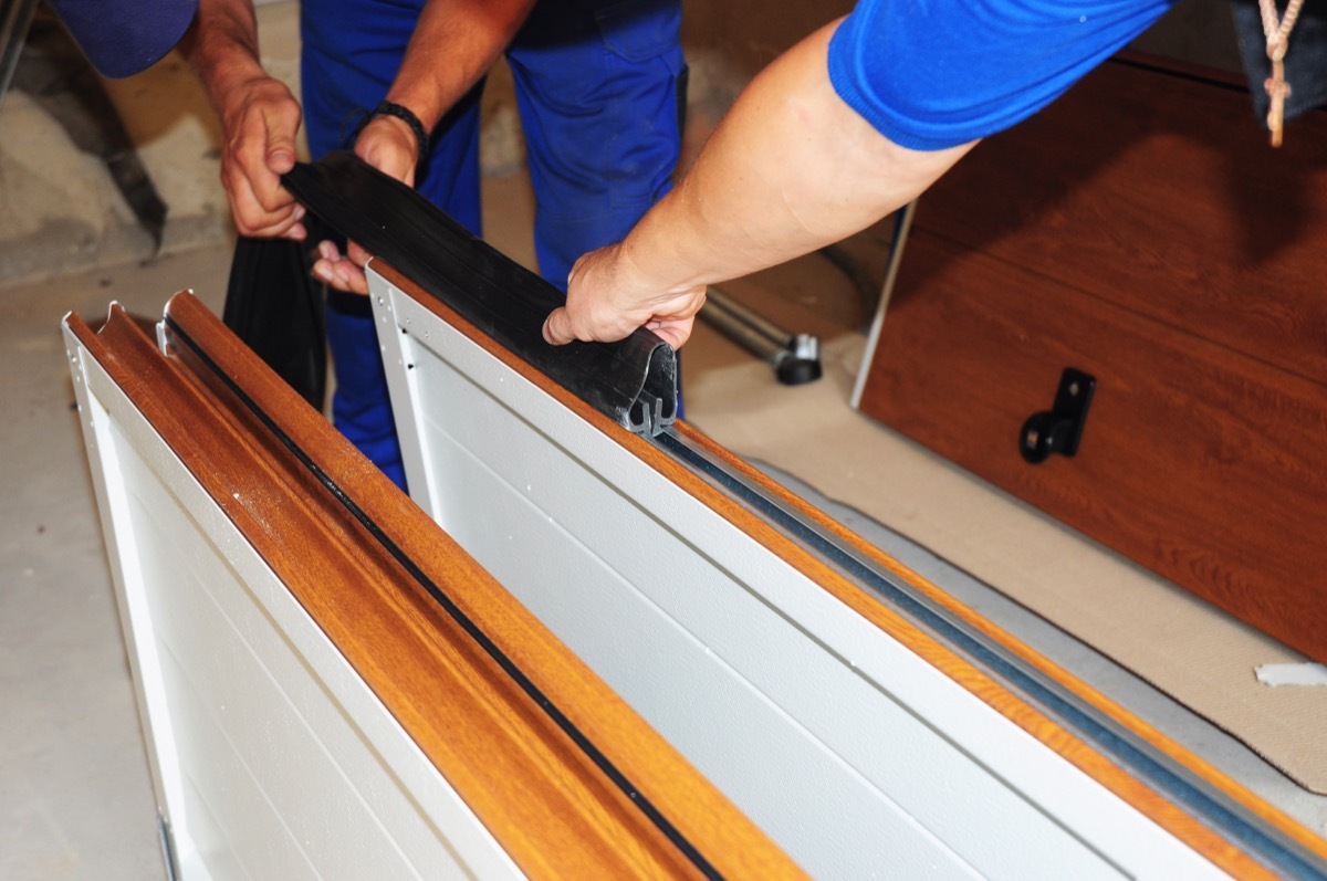 Garage Door Bottom Seal Being Replaced