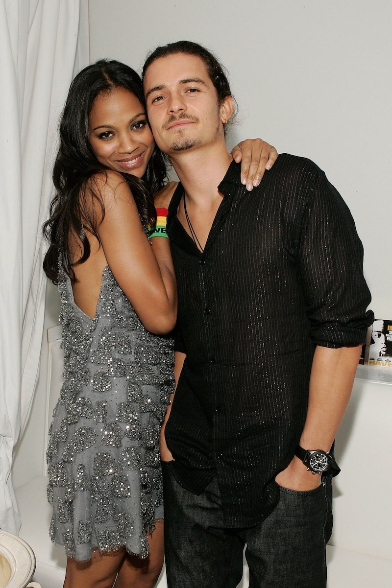 Zoe Saldana and Orlando Bloom at the after party for the premiere of 