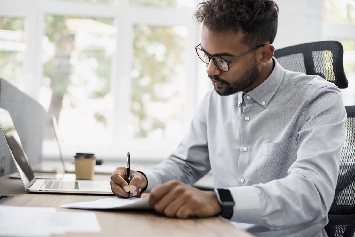 Business man signing an official document, Lawyer, financial advisor, notary, insurance, customer concept