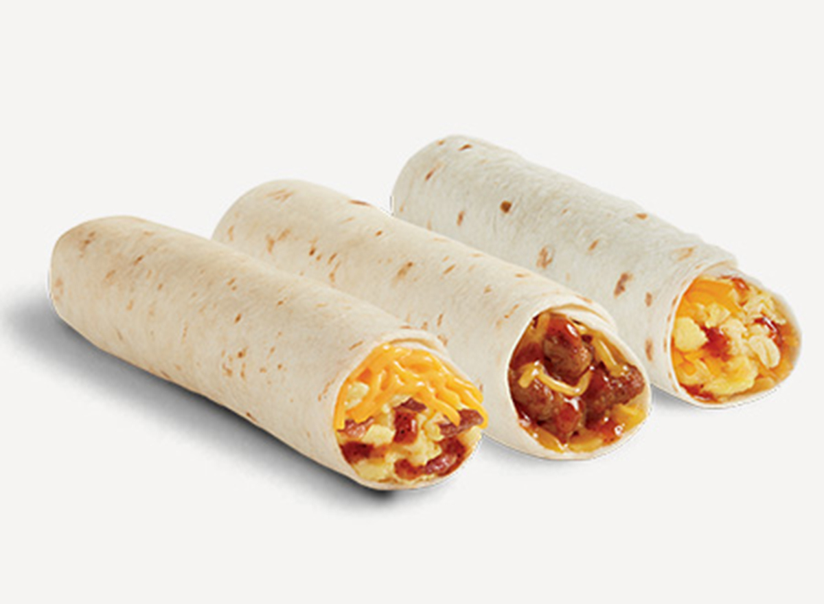 del taco egg and cheese breakfast roller