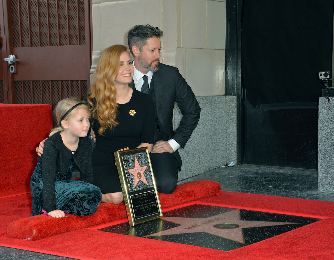 Amy Adams, Darren Le Gallo, and Aviana Le Gallo at Adam's Hollywood Walk of Fame ceremony in 2017