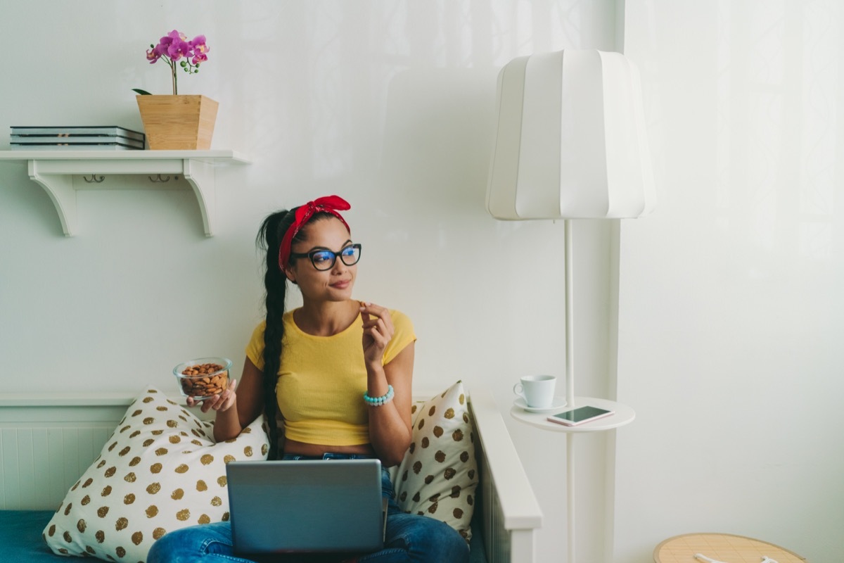 Woman working from home