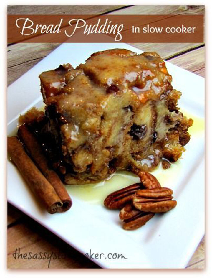 Slow cooker bread pudding