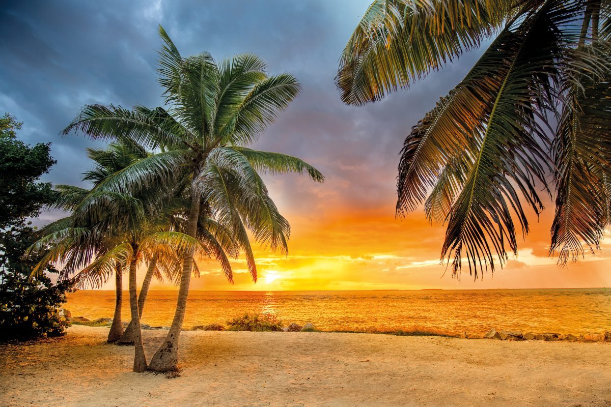 Sunset on the Beach in Fort Zachary Taylor while a Storm is Coming