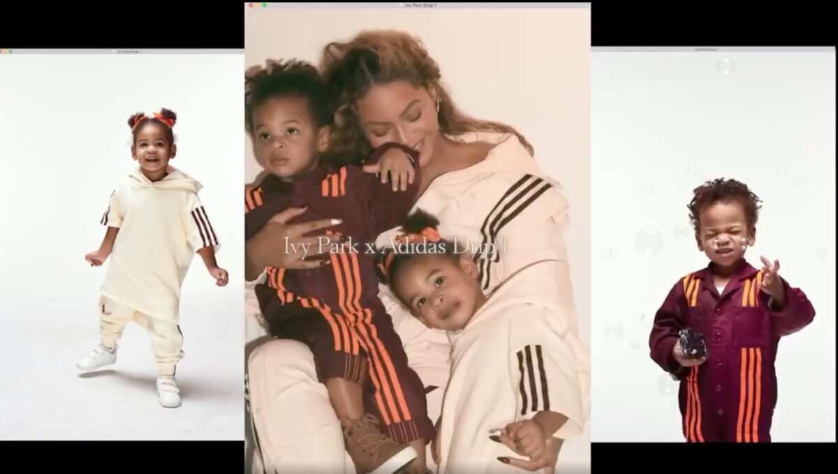 Beyonce with Rumi and Sir in Ivy Park ad