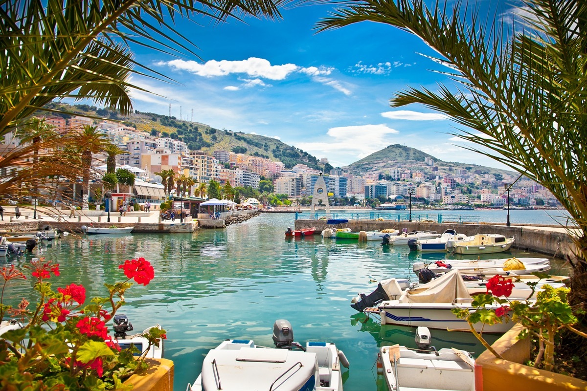 Saranda city port in Albania