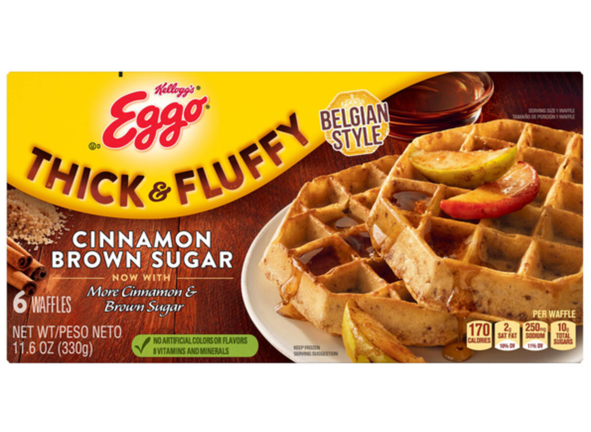 kelloggs eggo thick fluffy cinnamon brown sugar waffles