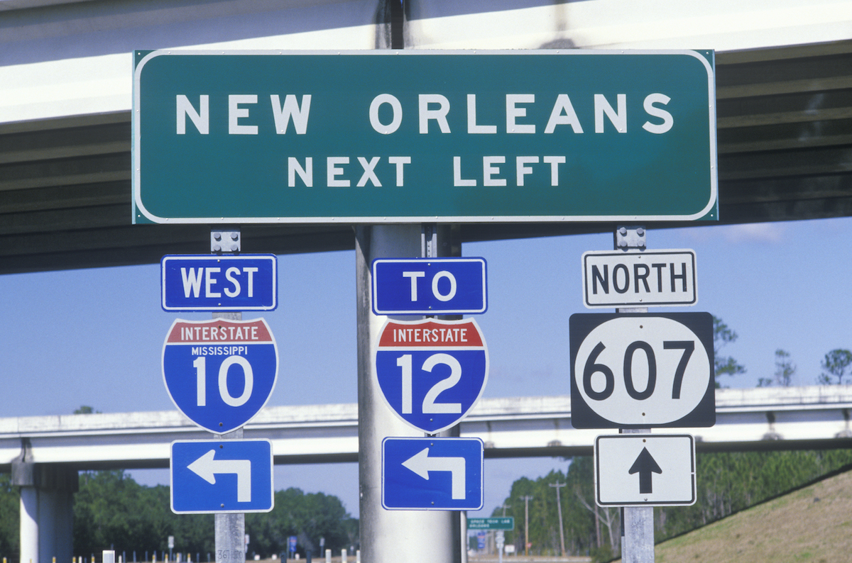 I-12 road sign in New Orleans