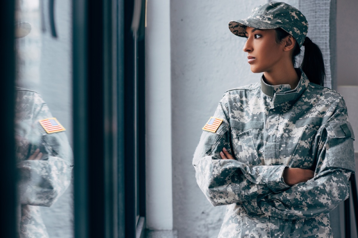 black woman in american military uniform