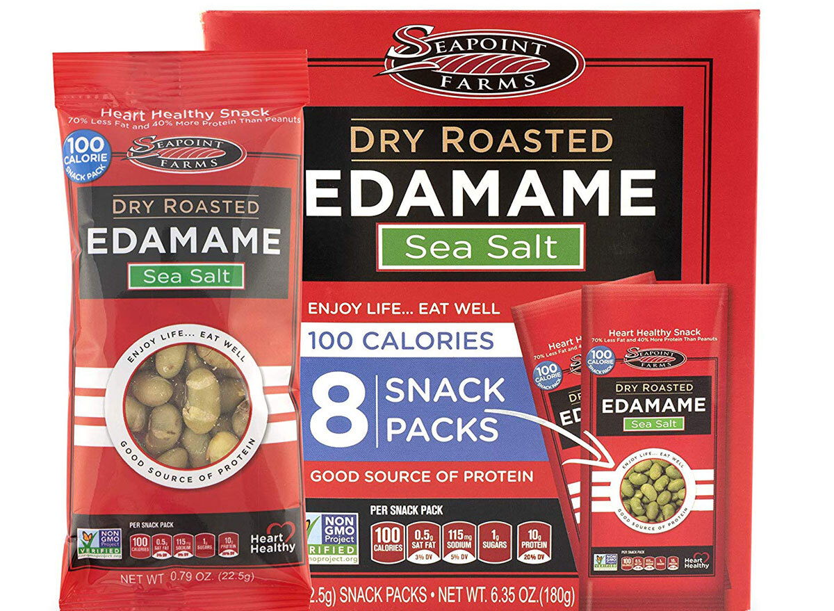 Seapoint Farms Dry Roasted Edamame, Sea Salt 100 Calorie Snack Pack - best high protein snacks