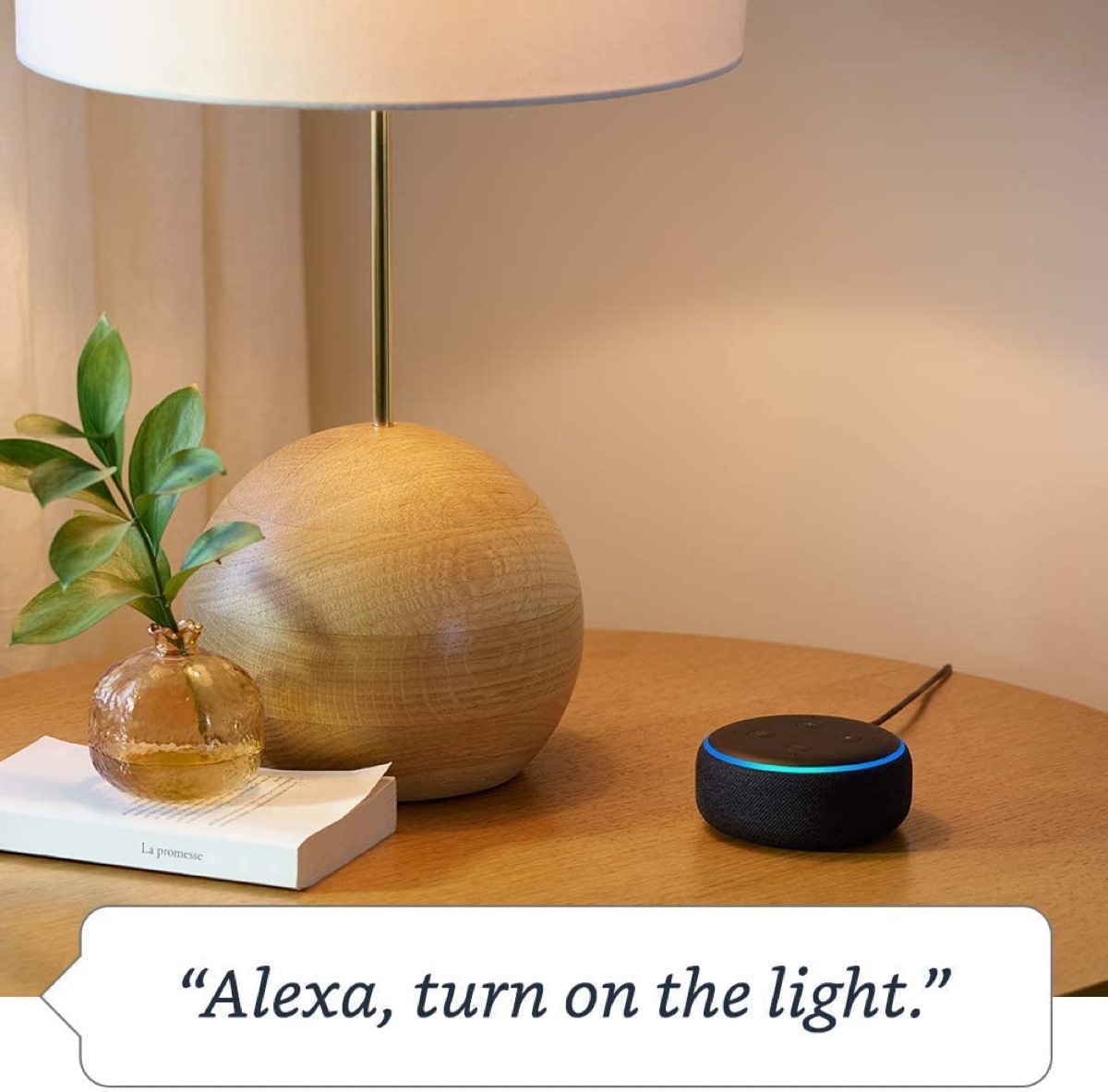 amazon echo dot on nightstand