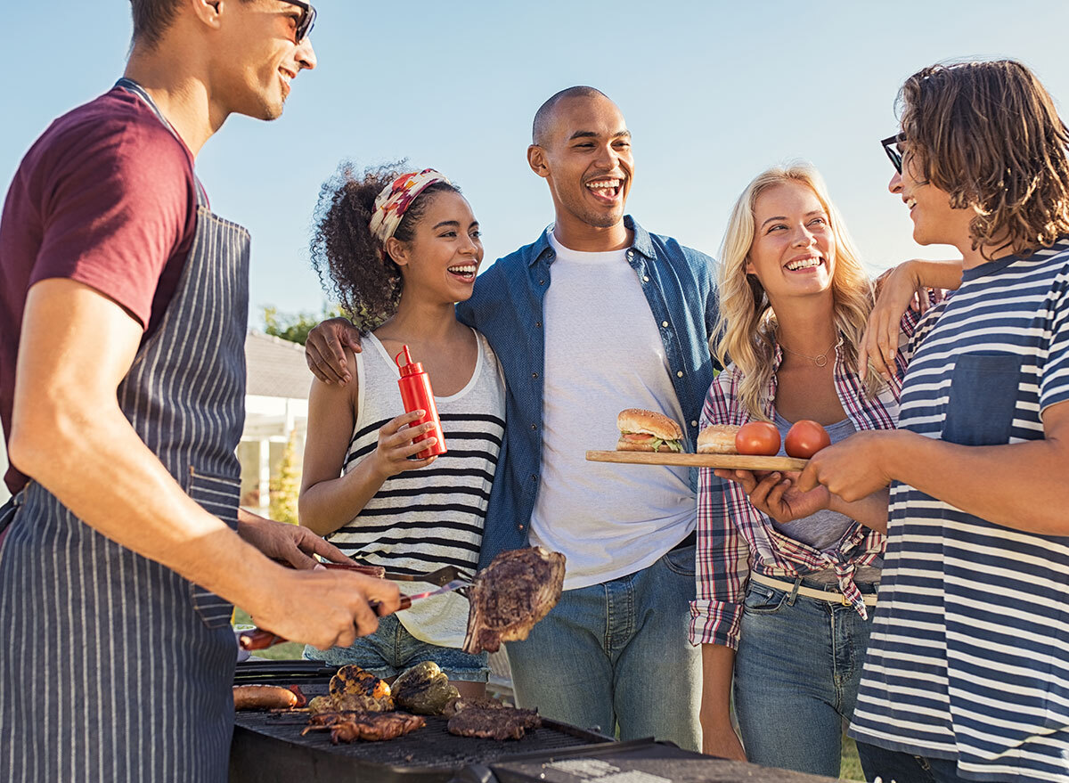 group eating outside