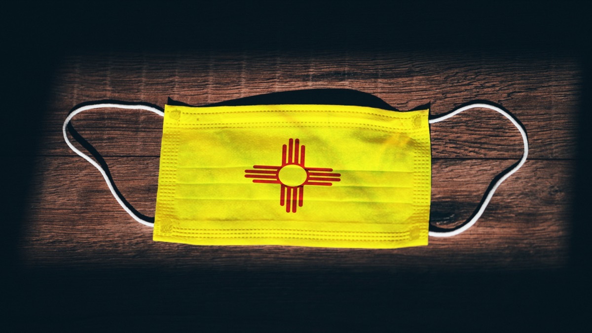 New Mexico Flag. Coronavirus