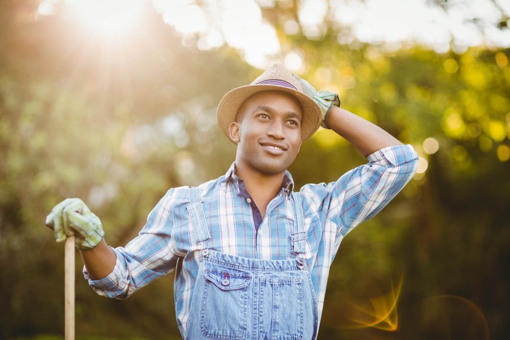 Young man farming clean jokes