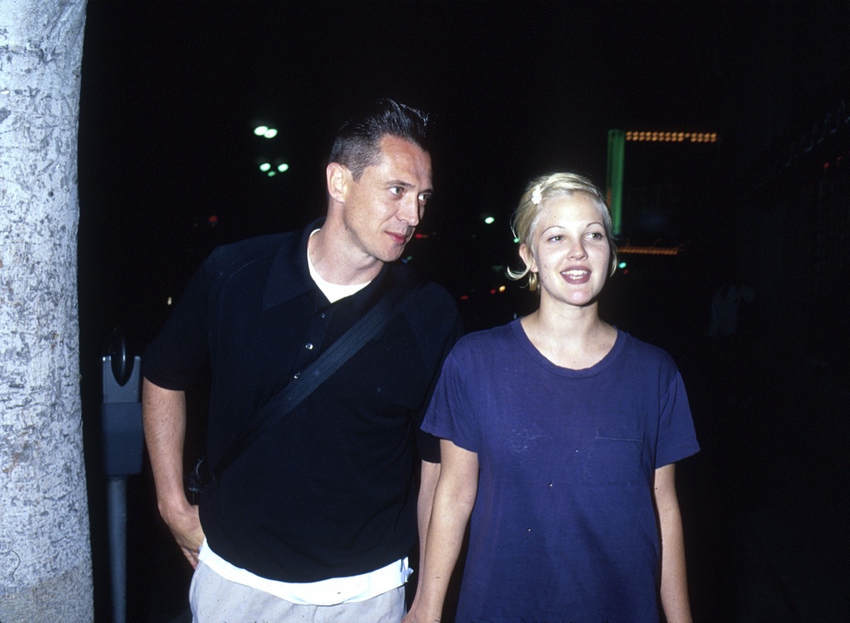 Drew Barrymore and Jeremy Thomas at the premiere of 