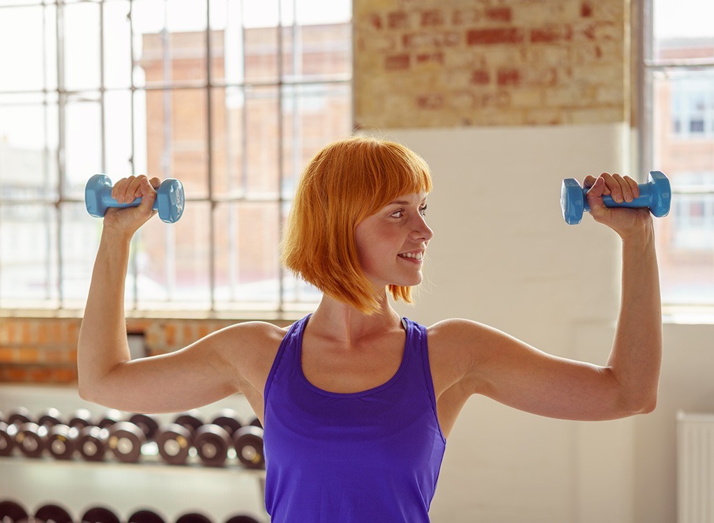 Woman lifting weights