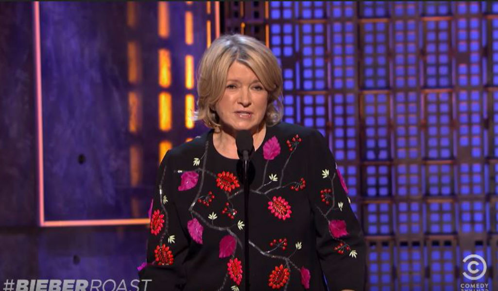 Martha Stewart at Bieber's roast lines