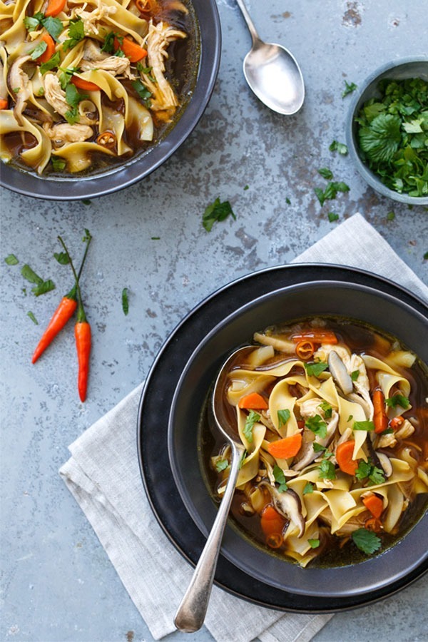 Spicy Asian Chicken Noodle Soup