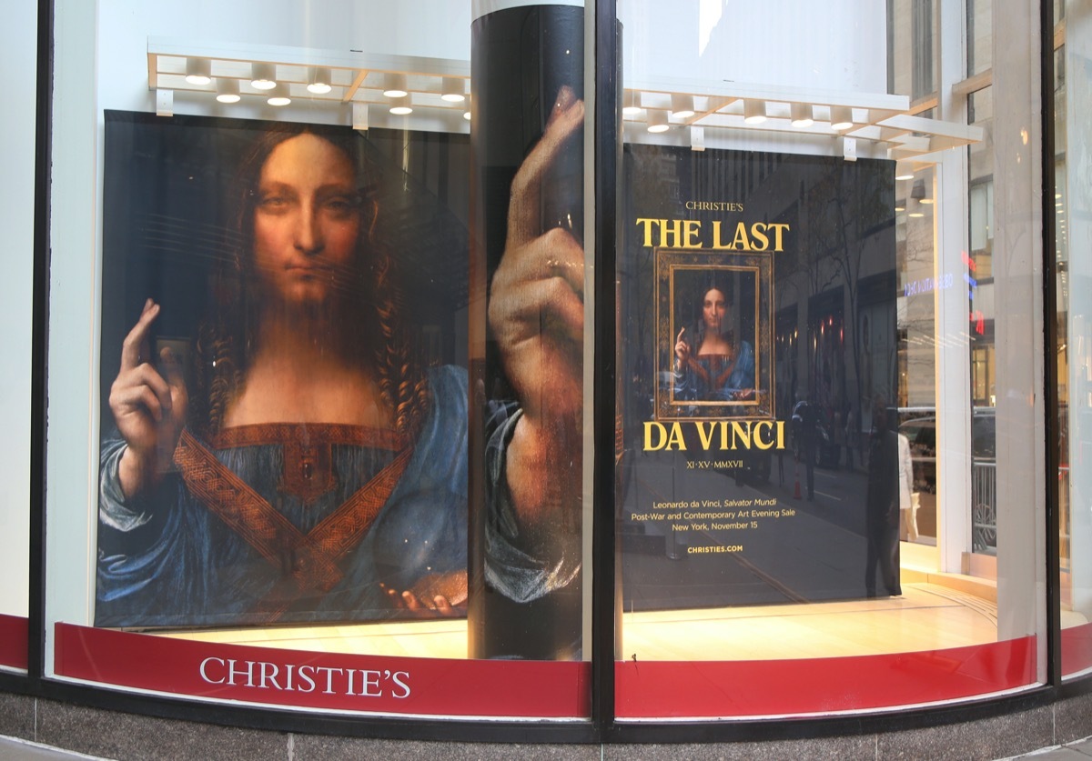 Salvator Mundi display at Christie's