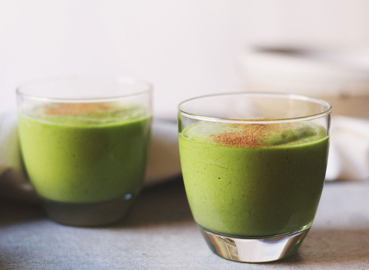 avocado lime green tea smoothie