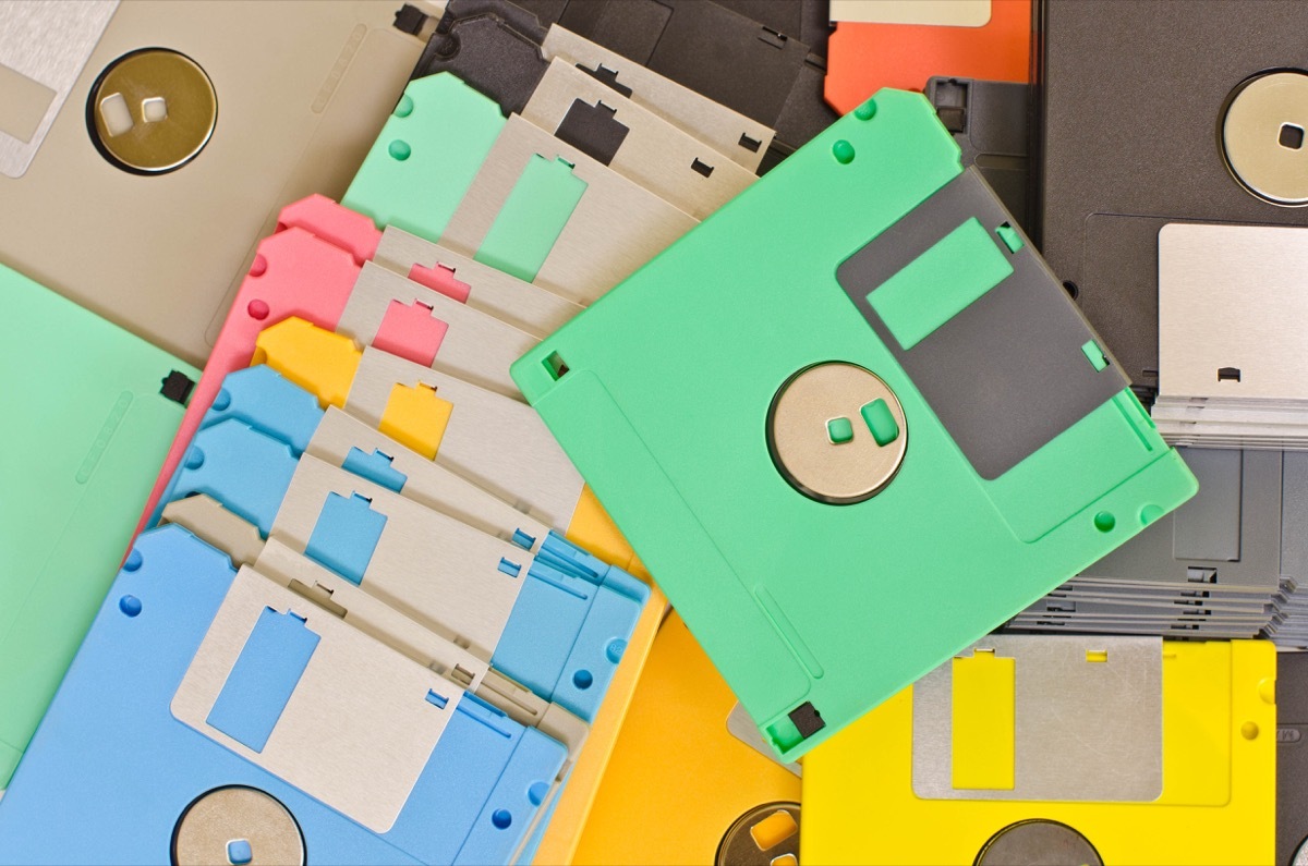 Colored Floppy Discs Old Classroom Objects