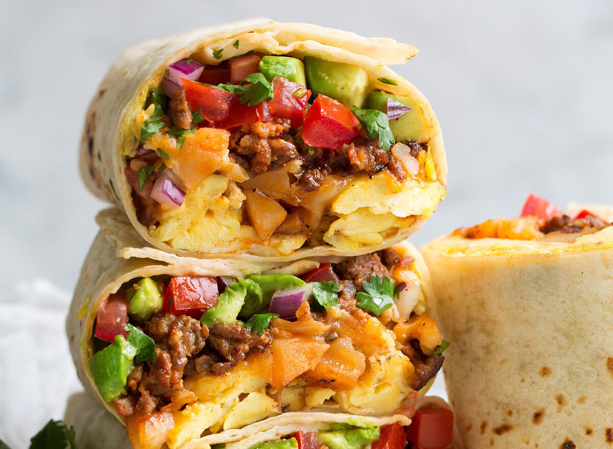 breakfast burritos in tortilla