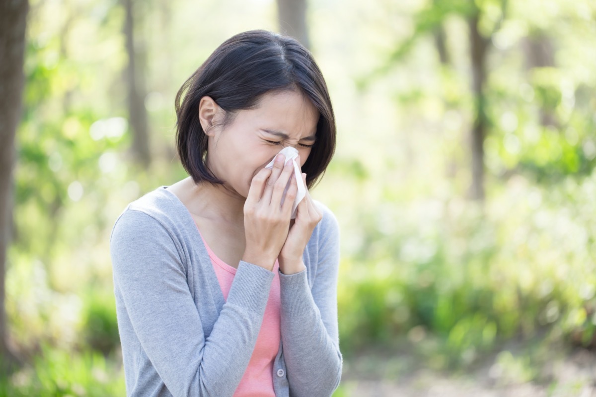 woman with sick and feel bad in winter