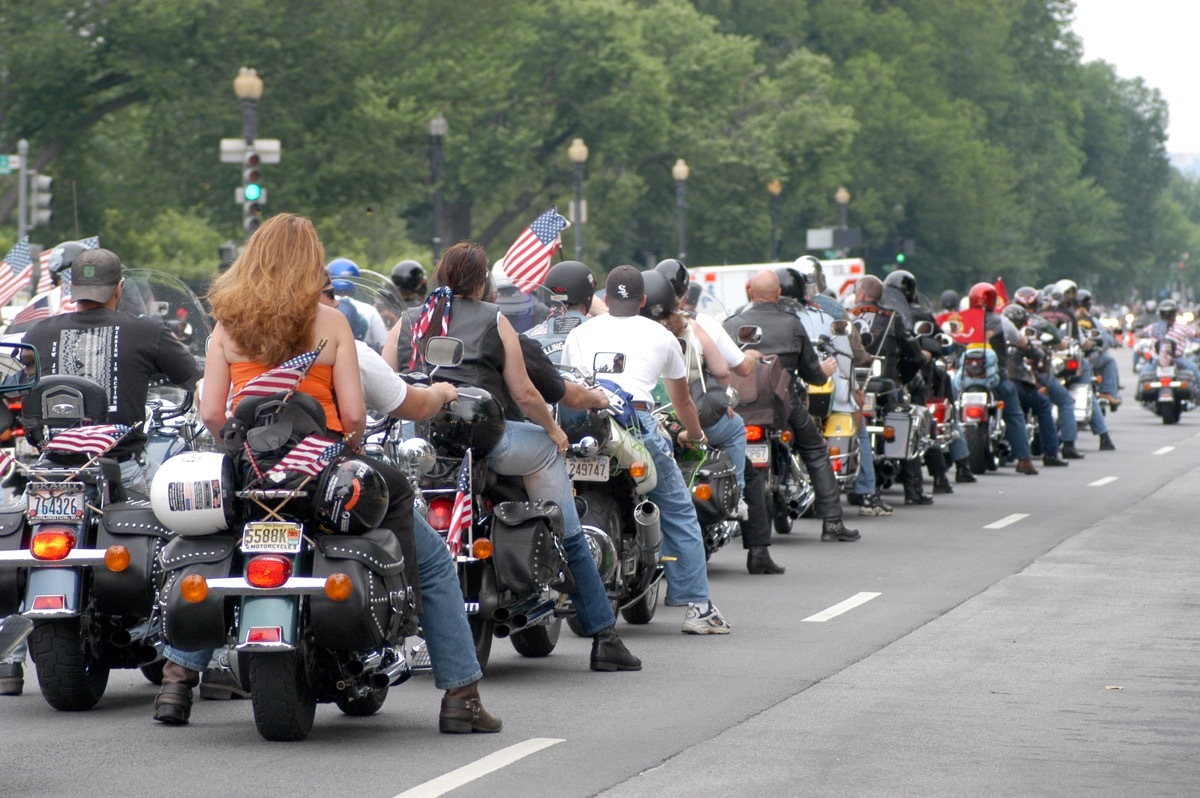 Motorcyclist at rally.