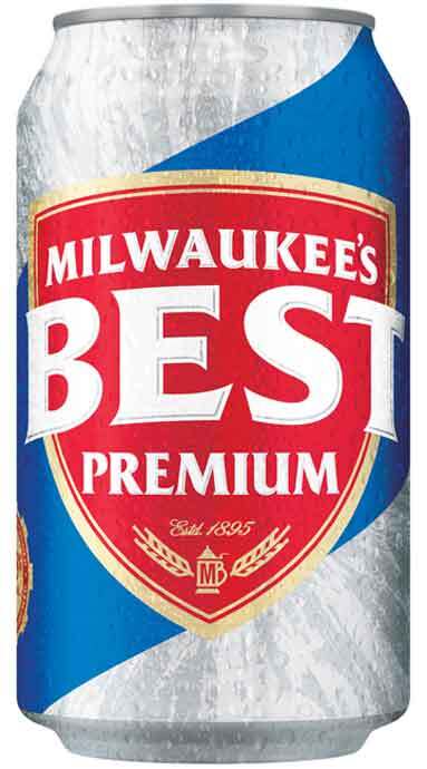 can of milwaukee's best beer on white background