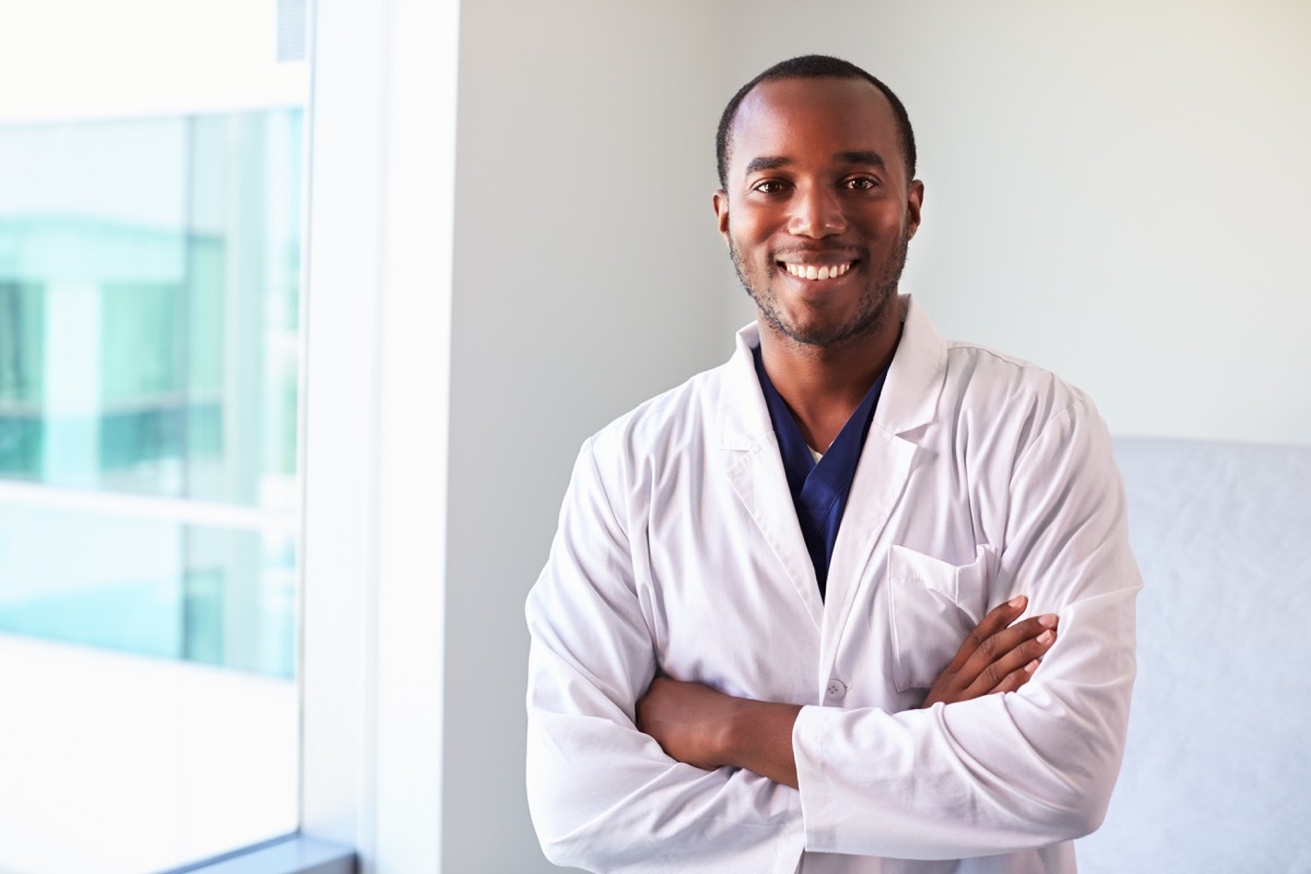 male doctor wearing white coat