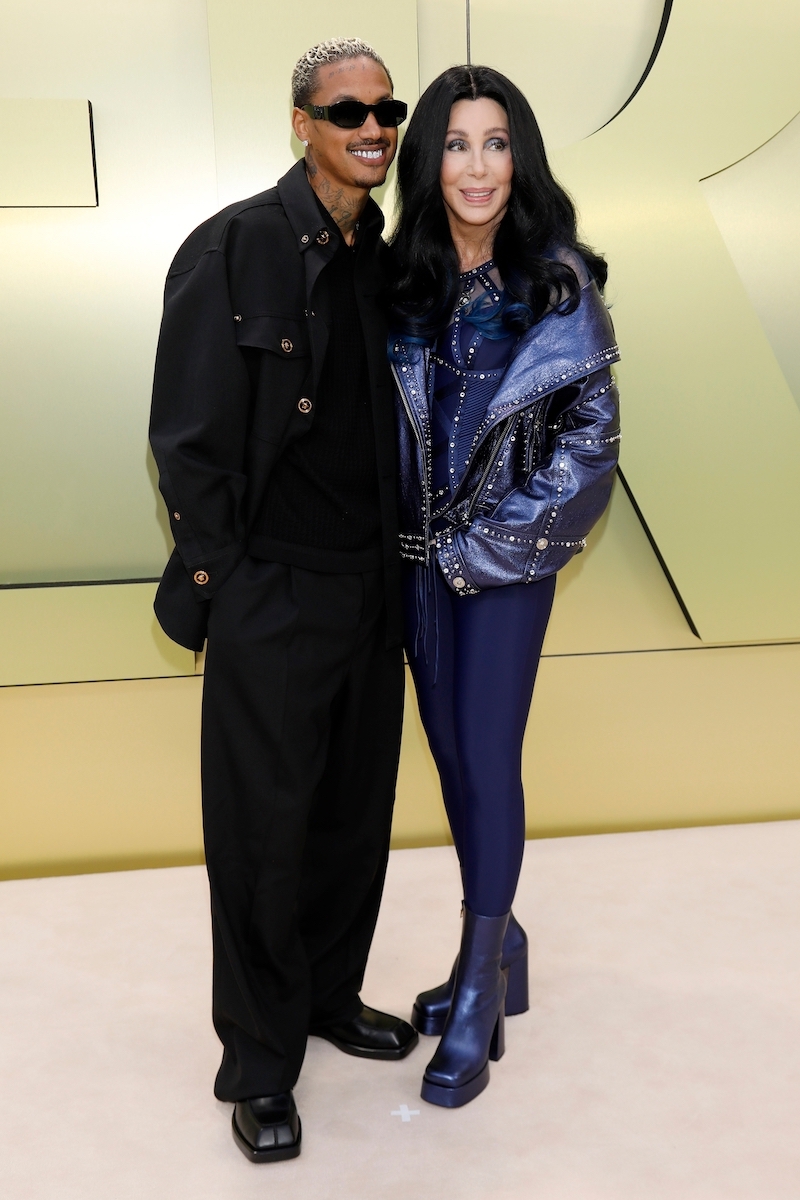 Alexander Edwards and Cher at the Versace FW23 Show in March 2023