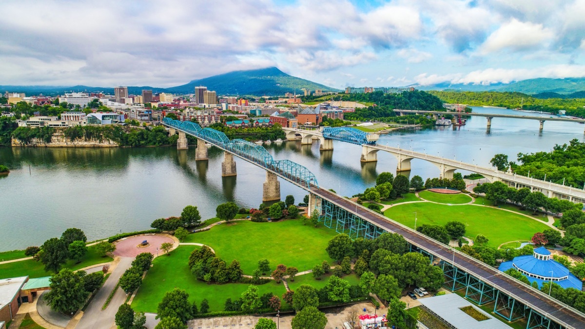 overview from a drone of chattanooga tn