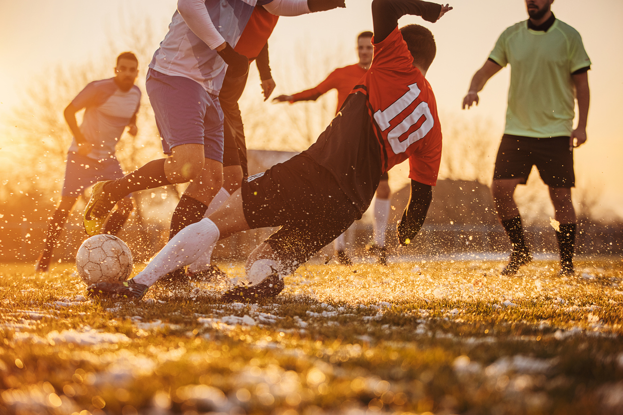 Male soccer match