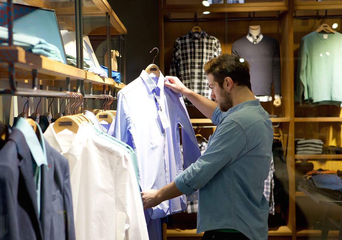 Man shopping for clothes