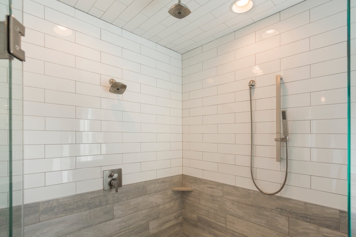 white subway tile shower 