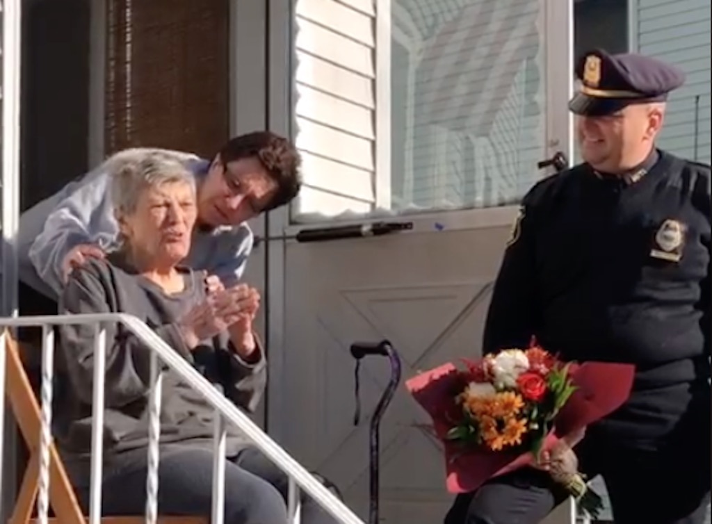 police surprise elderly baker of cookies