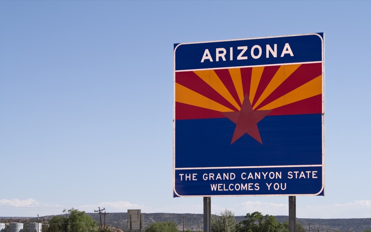 arizona state welcome sign