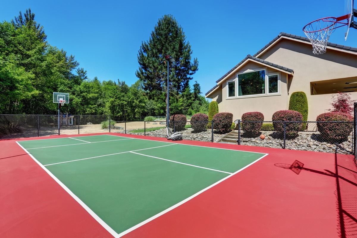 residential home basket ball court, downgrade upgrades worst home improvements