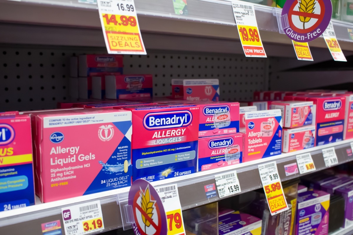 Benadryl Packages on Display