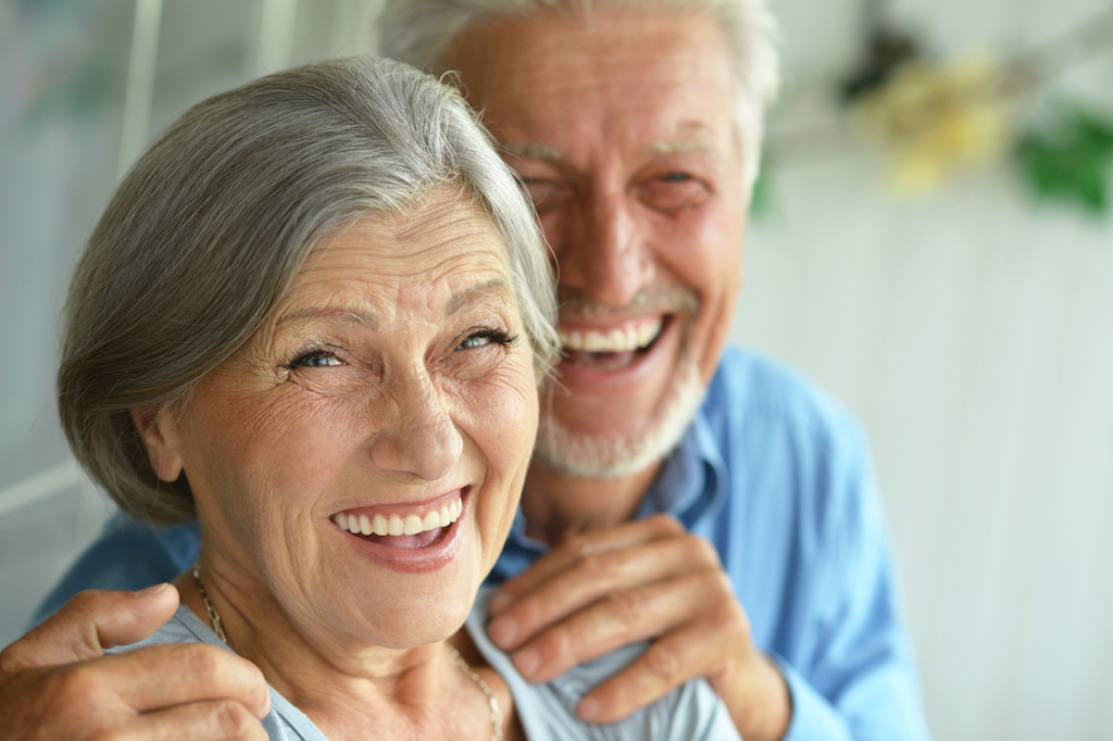 older couple being affectionate, better wife over 40