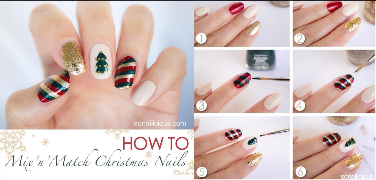 4. Mix’n’Match Christmas Nails