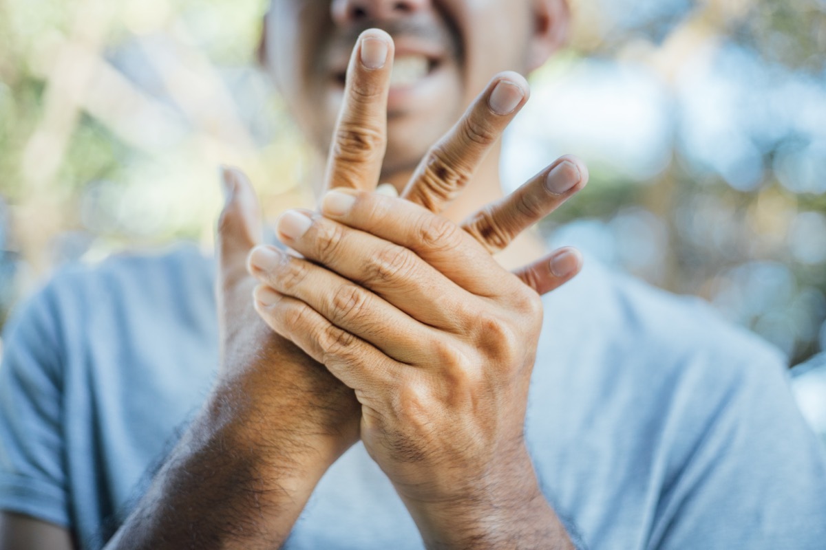 Man with hand numbness