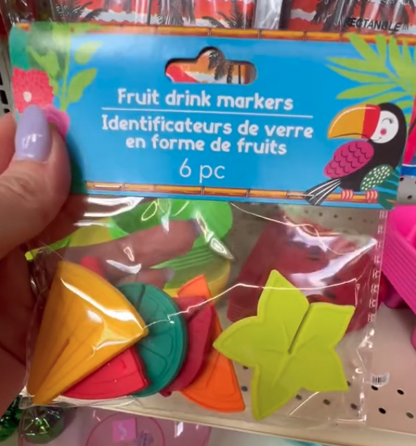 Fruit-shaped drink markers at Dollar Tree