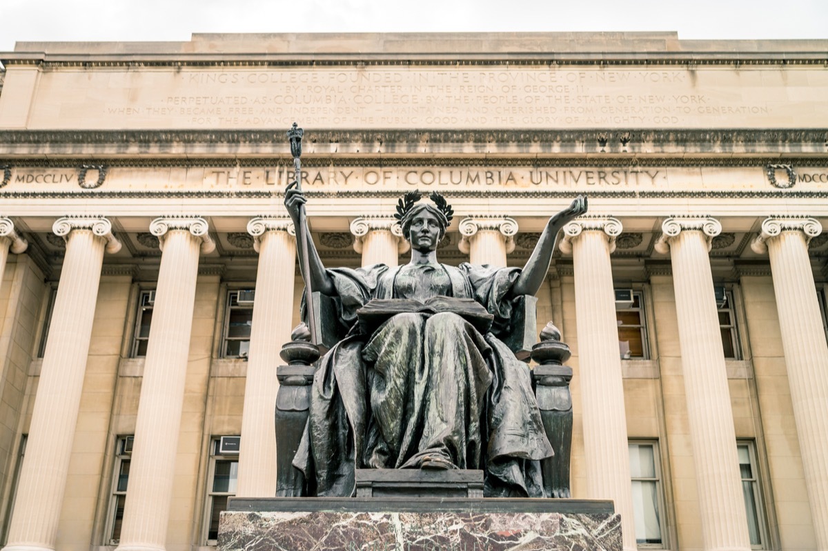 NEW YORK, USA - JULY 13, 2016: life in Columbia University. Free book fair and open door day - you can take any books from volunteers. - Image