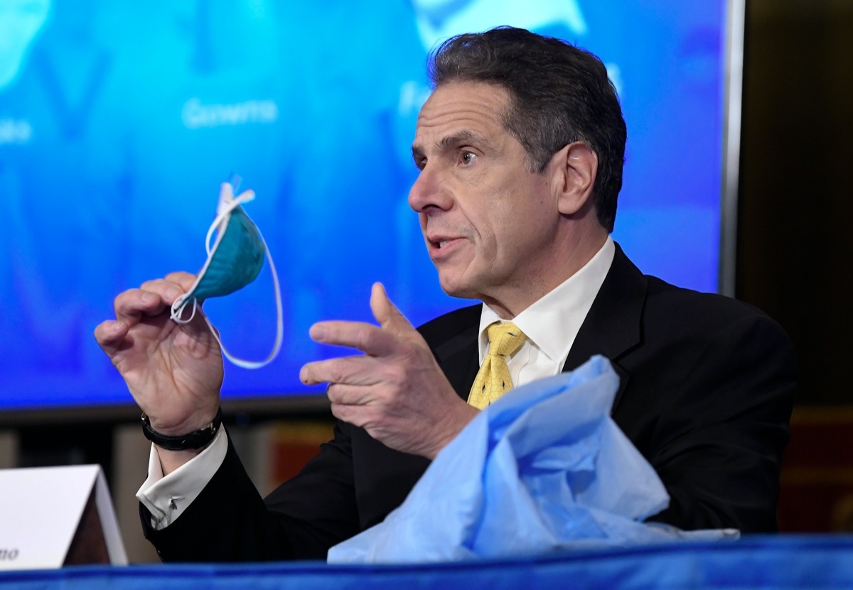 New York Gov. Andrew Cuomo announces updates on the spread of the Coronavirus during news conference in the Red Room at the state Capitol