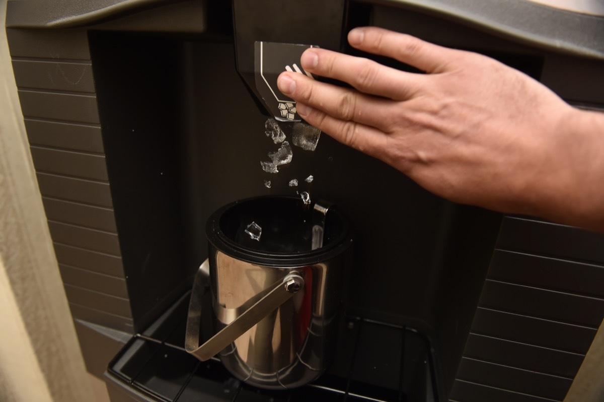 filling ice bucket at hotel