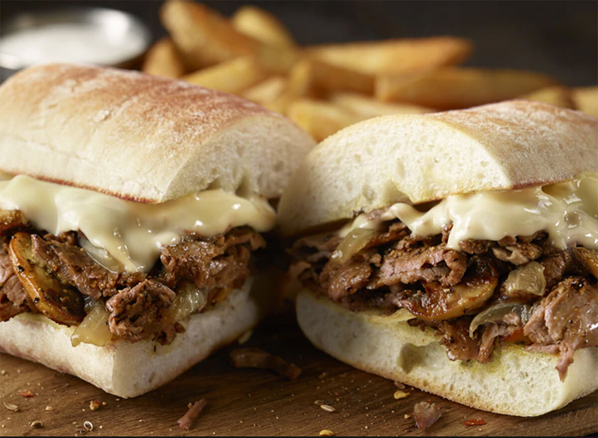 longhorn steakhouse prime rib cheesesteak sandwich